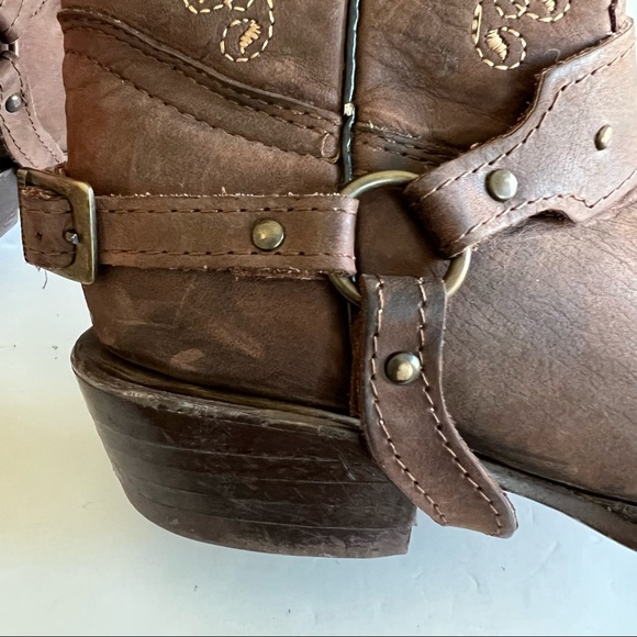 Old Corral Brown Leather With Tan Floral Embroidery Cowboy Boots. Size 9.5T - Picture 10 of 14